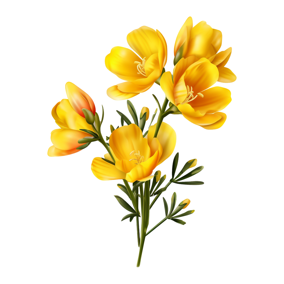 AI generated Freesia flower isolated on transparent background png