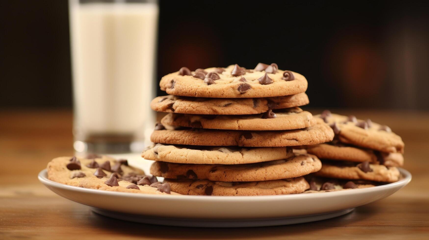 ai generado comienzo tu día dulce con un apilar de galletas foto