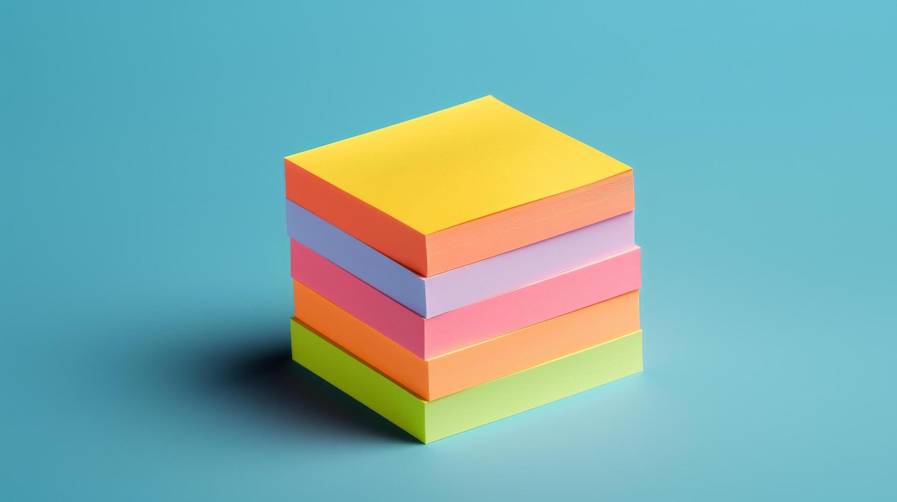 AI generated Tidy stack of blank Post it notes for organization photo