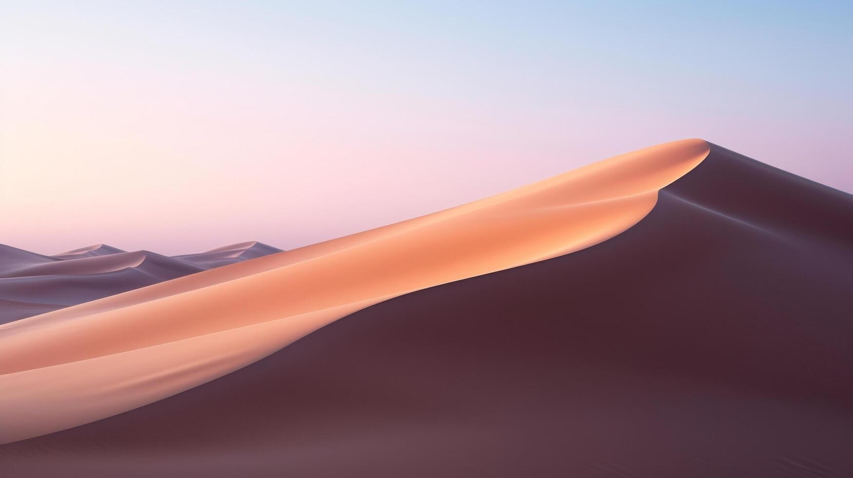 AI generated A tranquil sand dune at sunrise with soft light photo