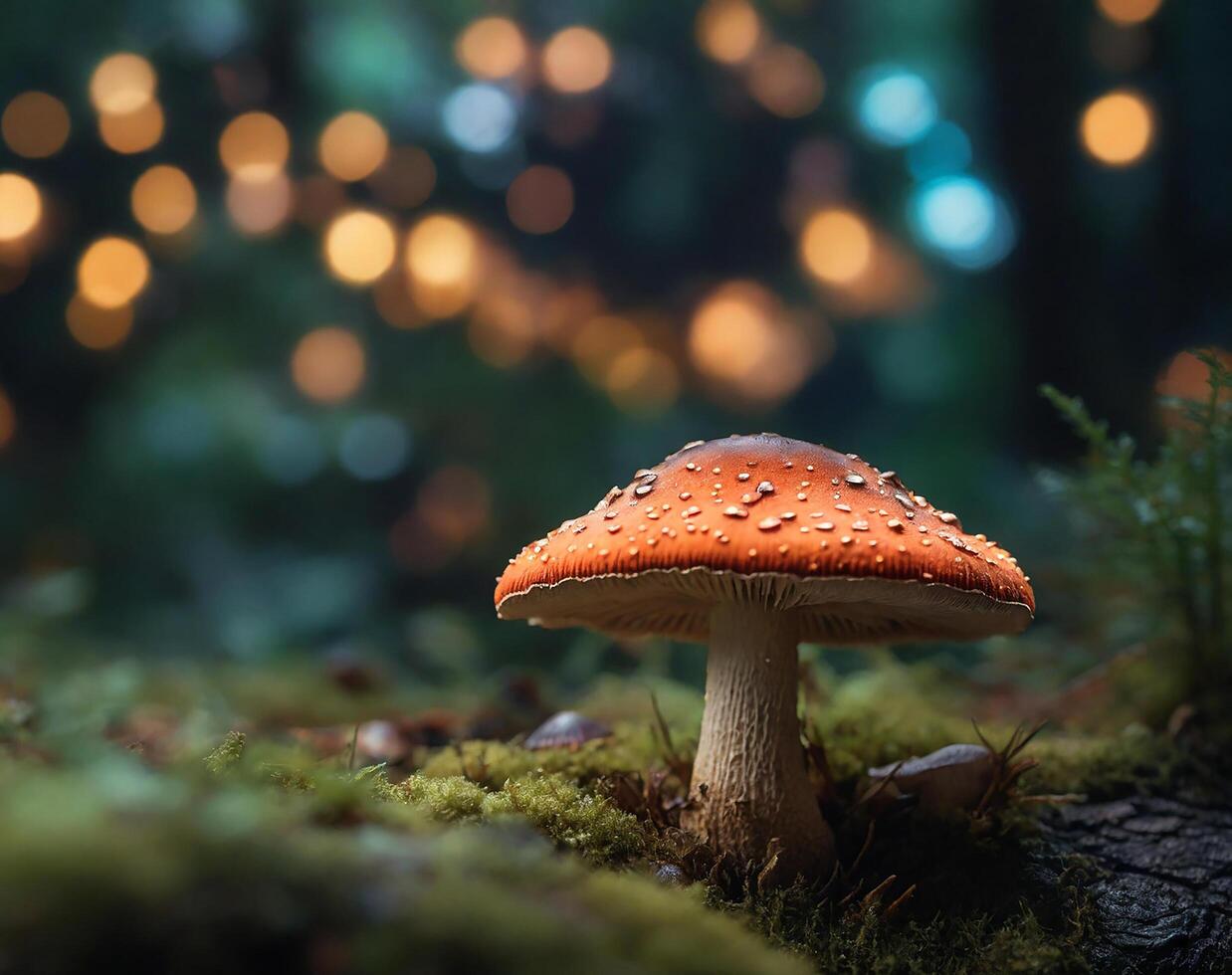 AI generated Mushroom in background photo