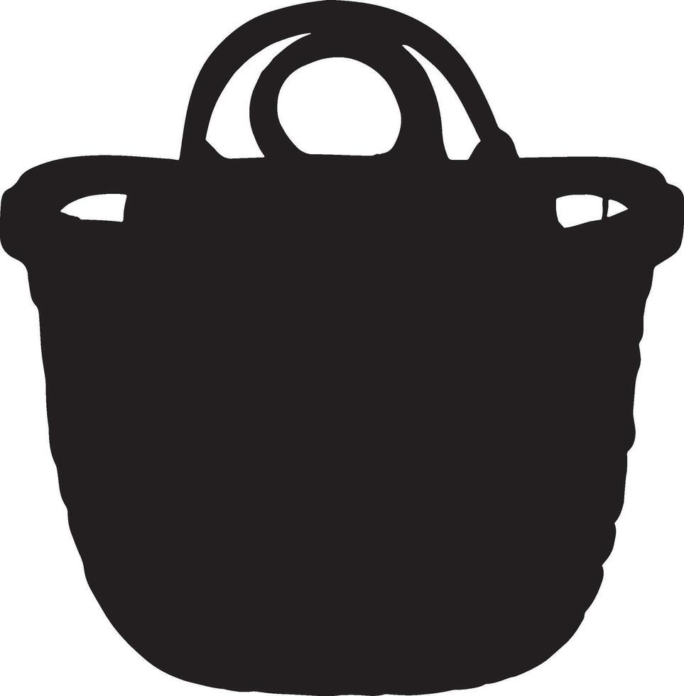 AI generated Basket silhouette vector art.
