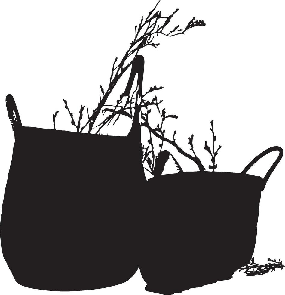 AI generated Basket silhouette vector art.