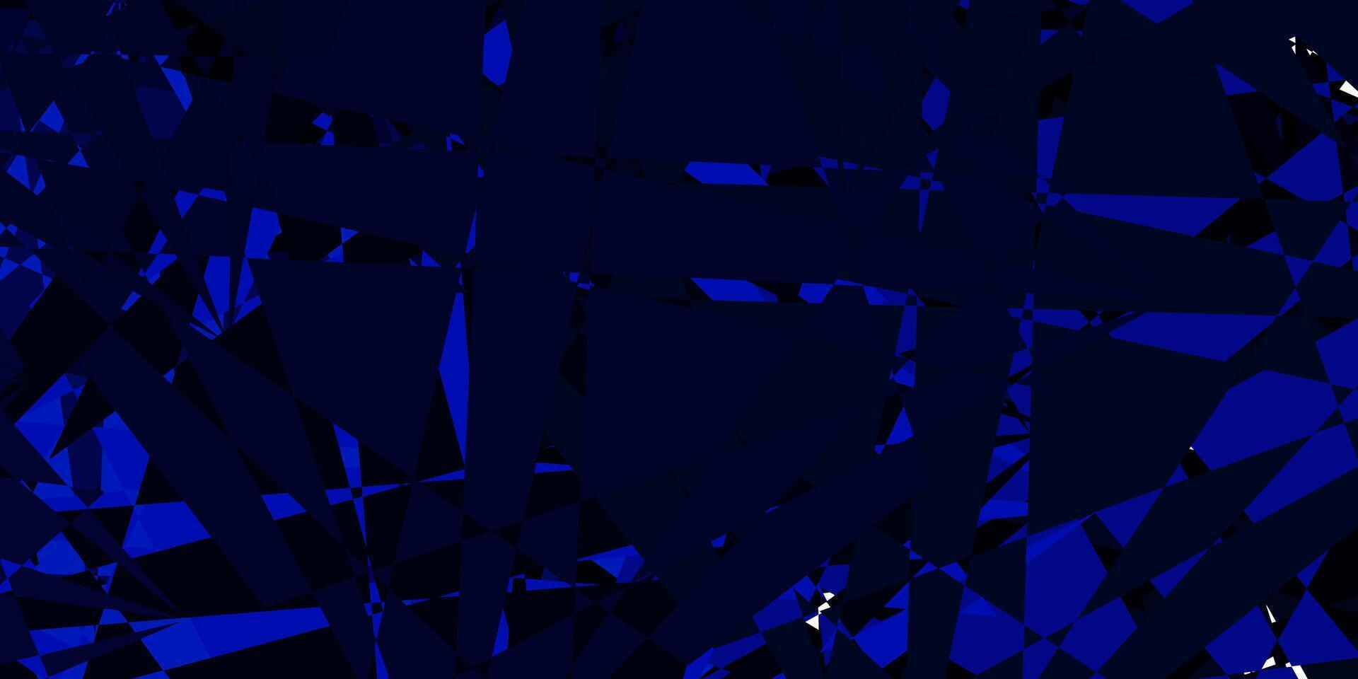 Telón de fondo de vector azul oscuro con triángulos, líneas.