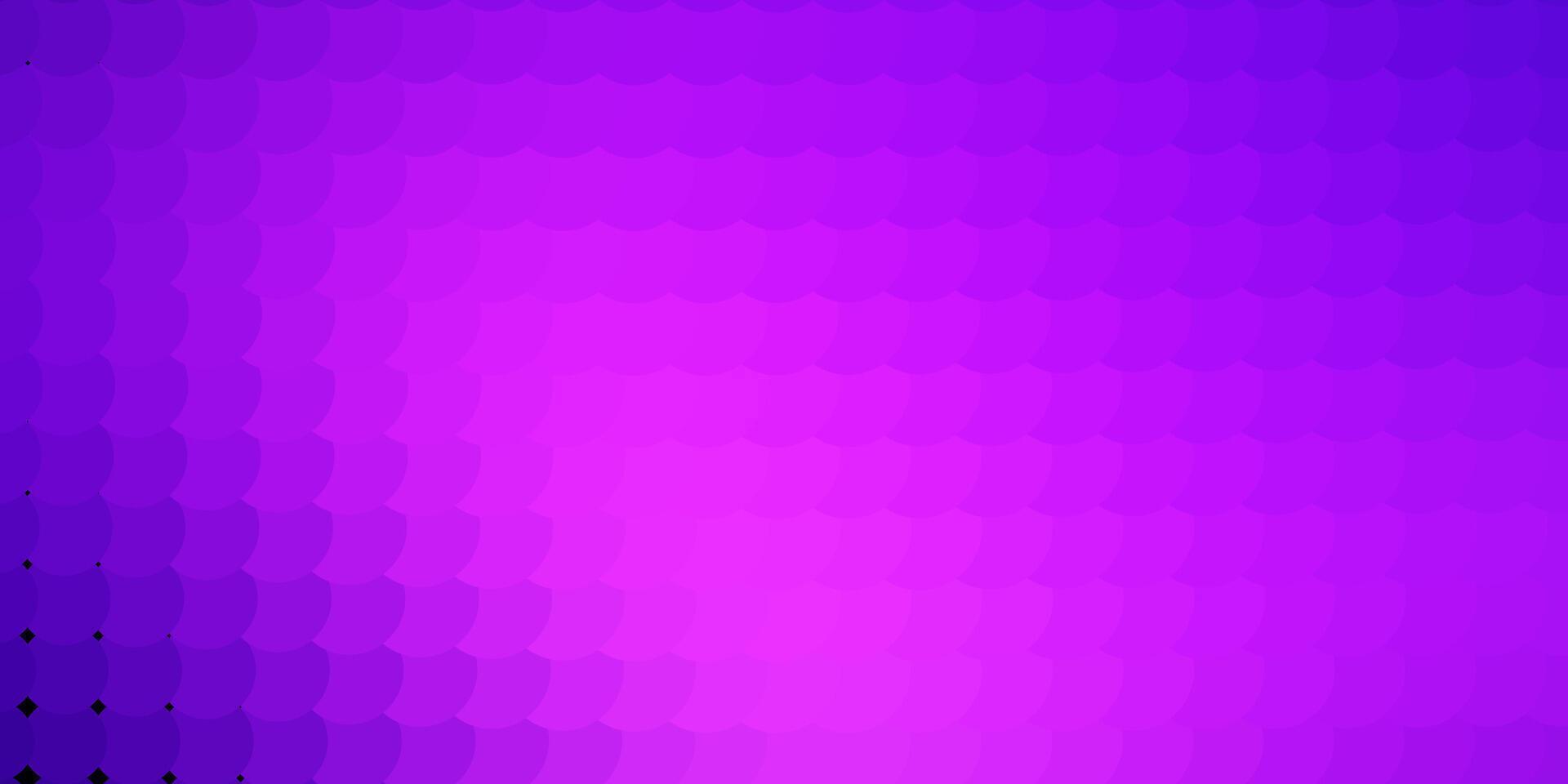 Fondo de vector violeta, rosa claro con círculos.