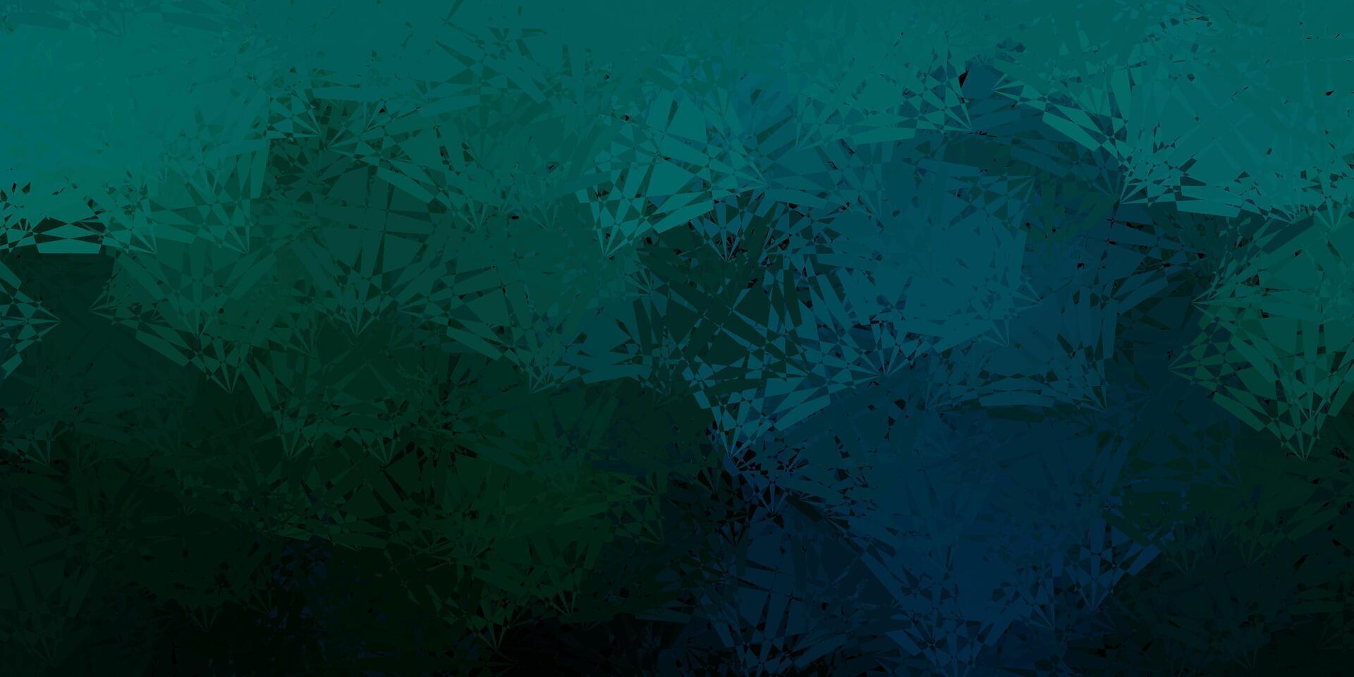 Dark Green vector background with polygonal forms.