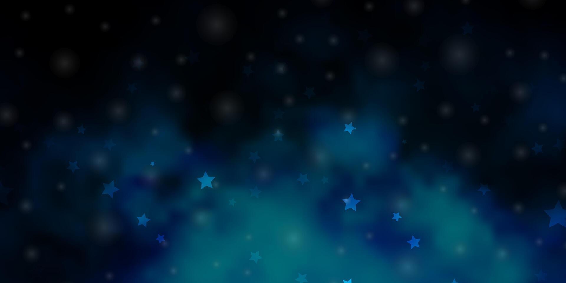 diseño de vector azul oscuro con estrellas brillantes.