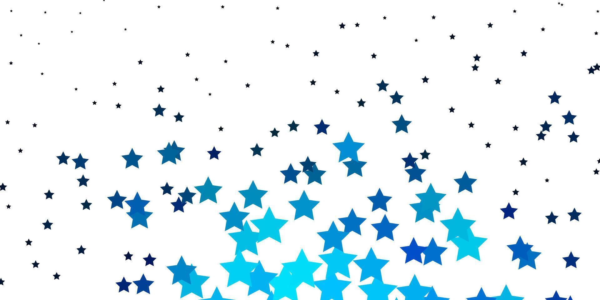 Fondo de vector azul oscuro con estrellas pequeñas y grandes.