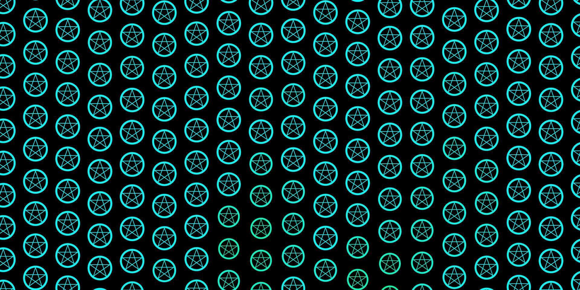 Dark Green vector texture with religion symbols.
