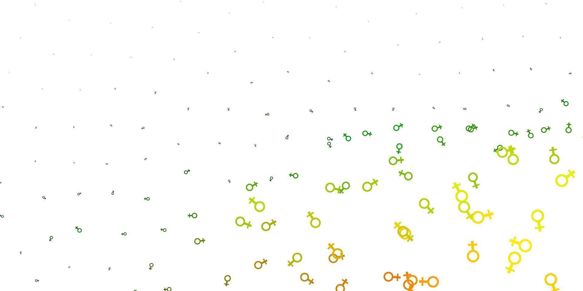 Light Green, Red vector pattern with feminism elements.
