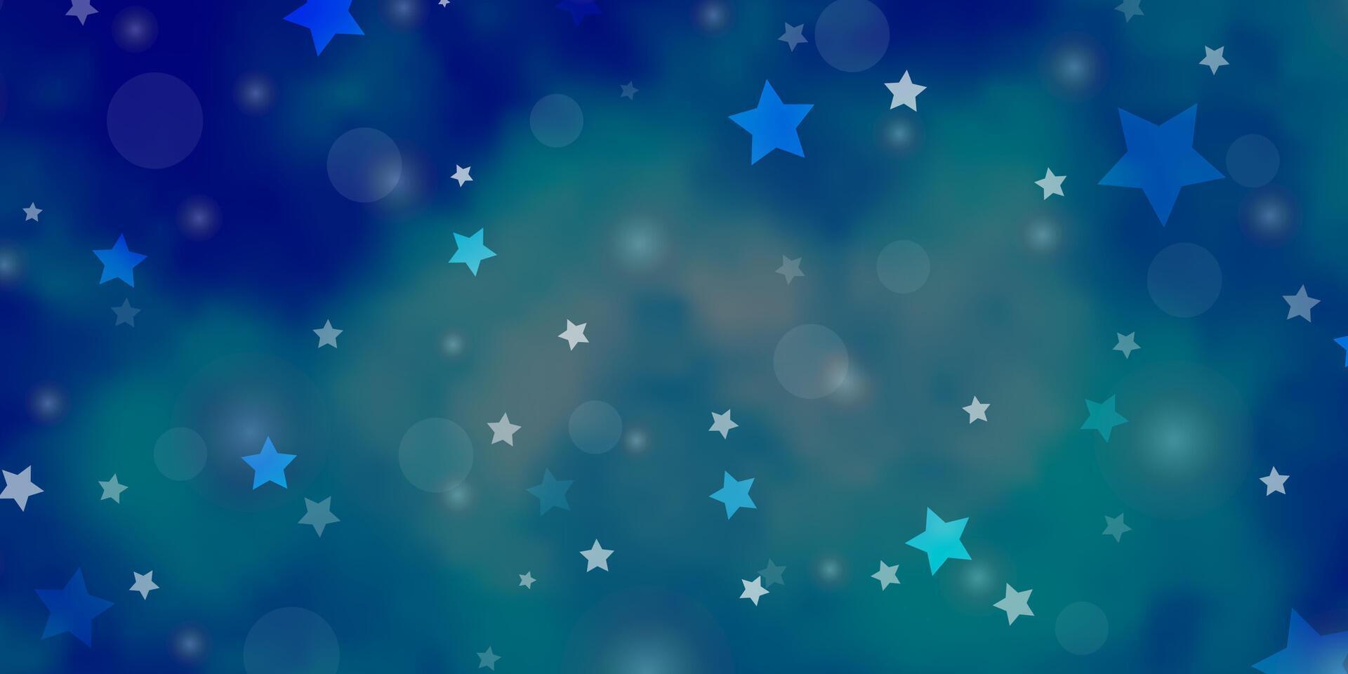 Light BLUE vector template with circles, stars.