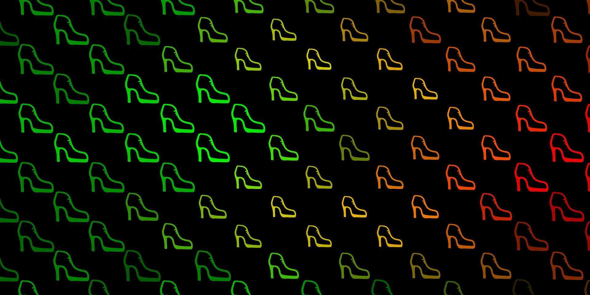 Dark green, yellow vector background with woman symbols.