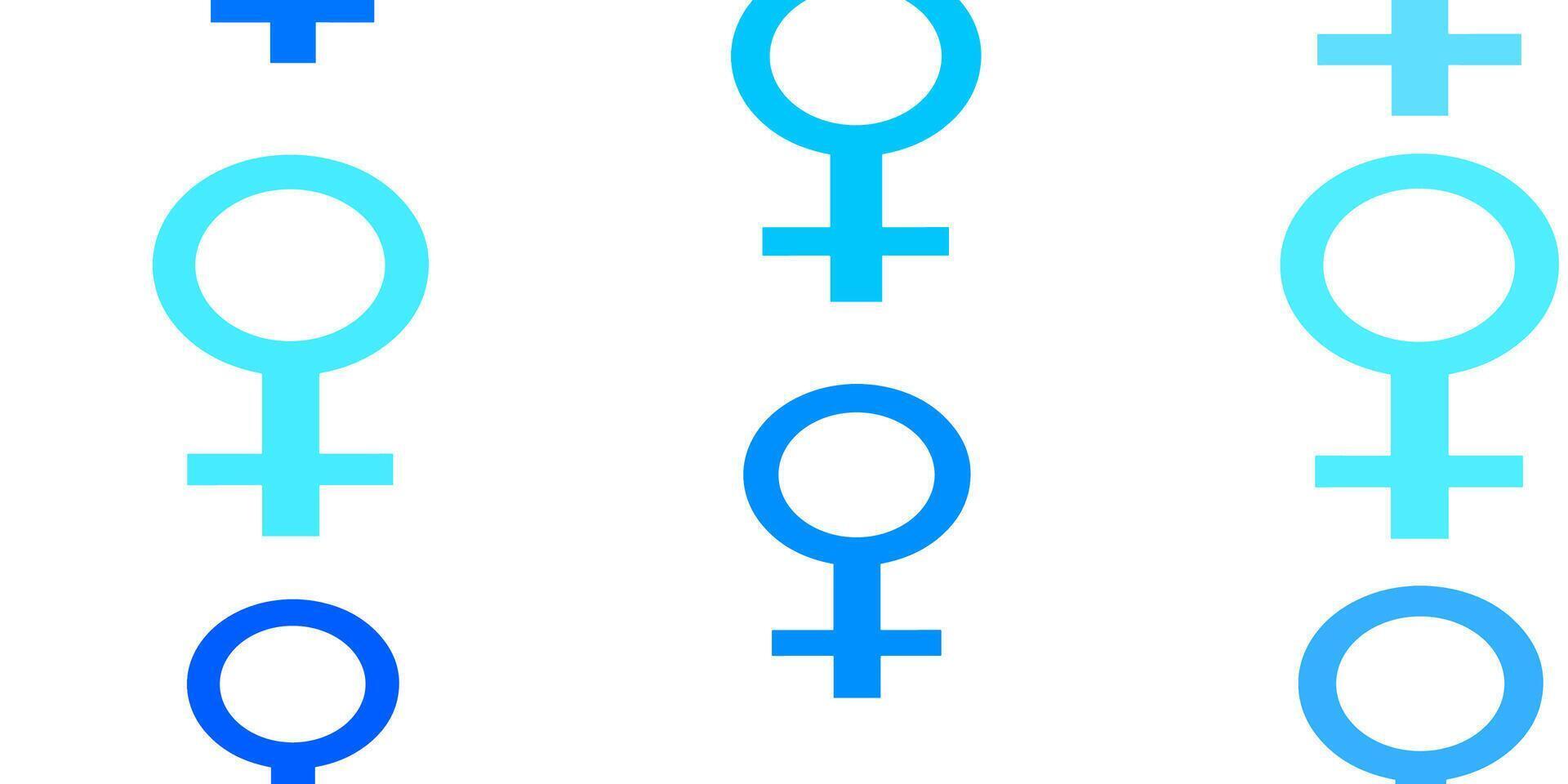 Light BLUE vector backdrop with woman's power symbols.