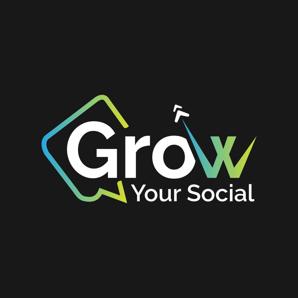 Grow Social Logo Design, gradient logo chatting logo vector