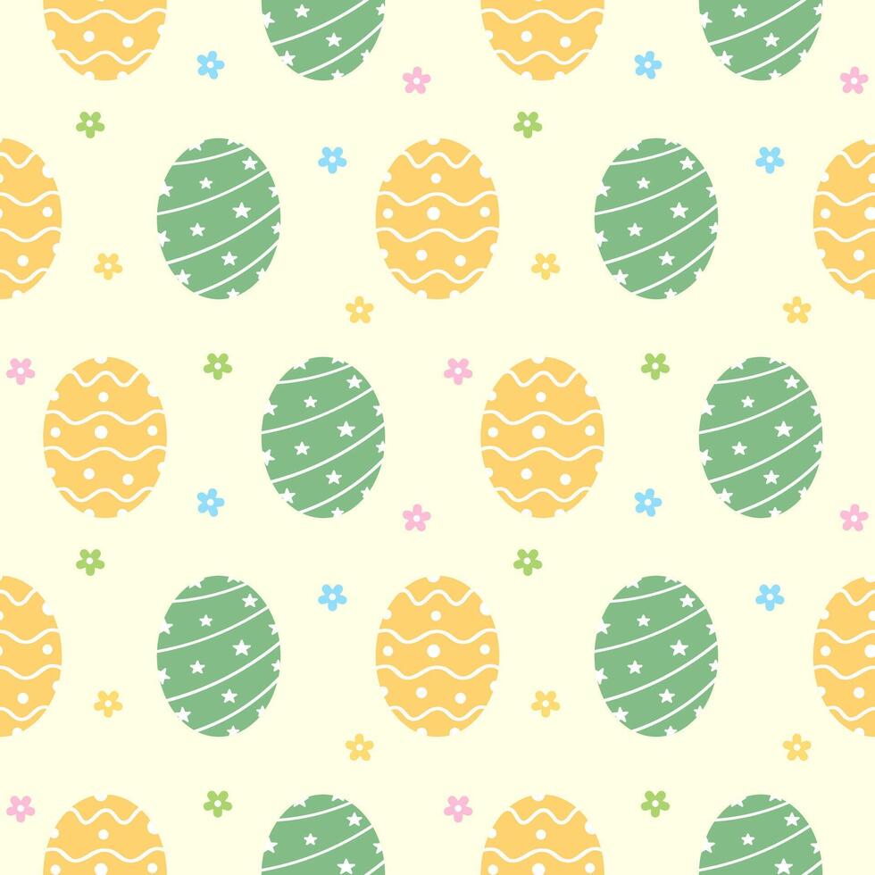Easter seamless pattern, spring pattern with Easter eggs background, flat icon, modern style for decoration, paper wrap, card design vector