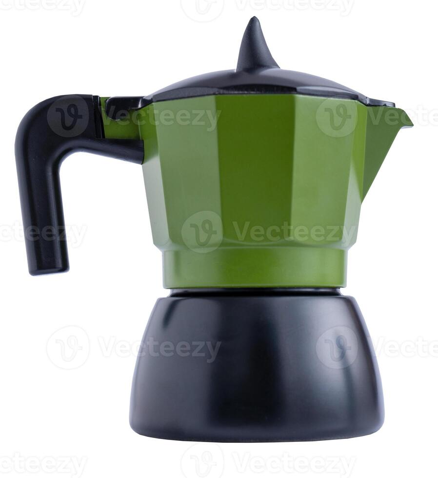 Geyser coffee maker isolated on white background photo