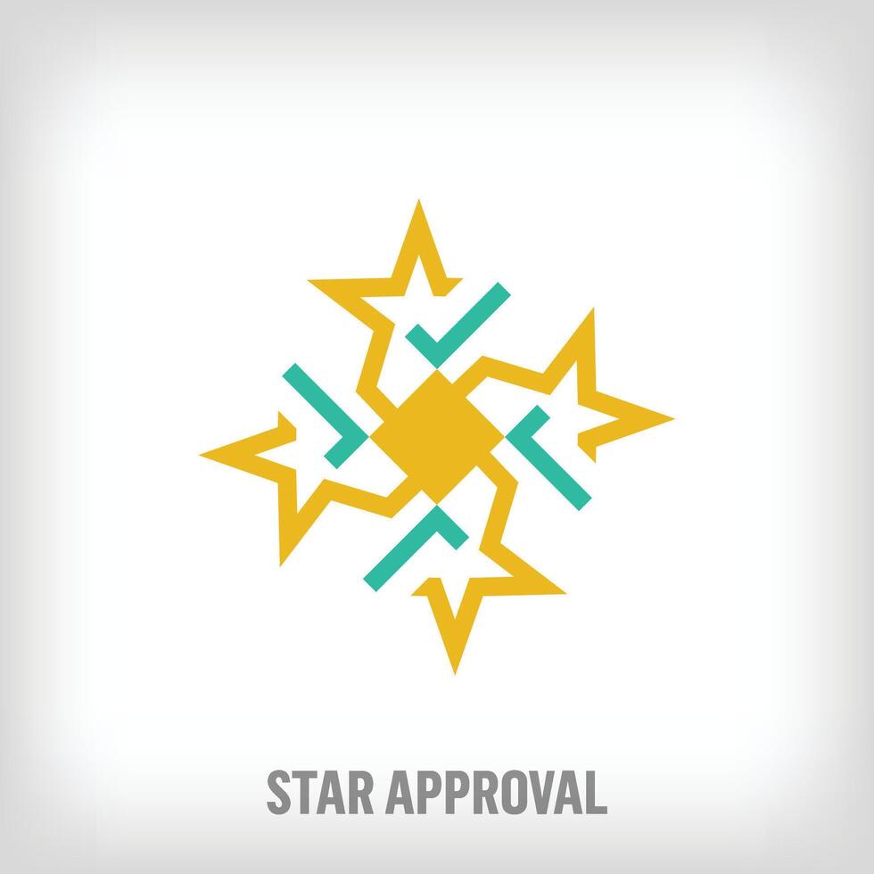 Creative star and check combination logo. Uniquely designed color transitions. Star team and competition logo template moving towards the top. vector. vector