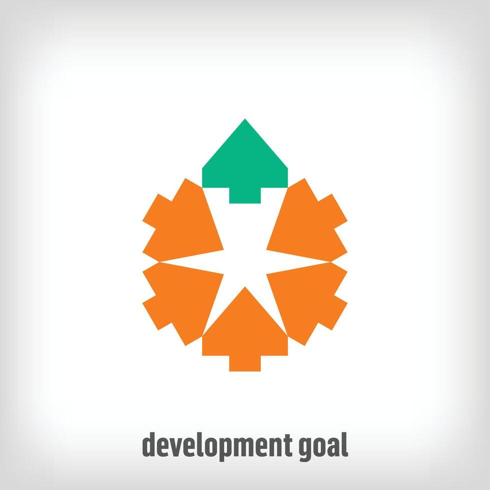 creativo desarrollo y educación subir logo. únicamente diseñado color transiciones puesta en marcha, objetivo y idea logo modelo vector. vector