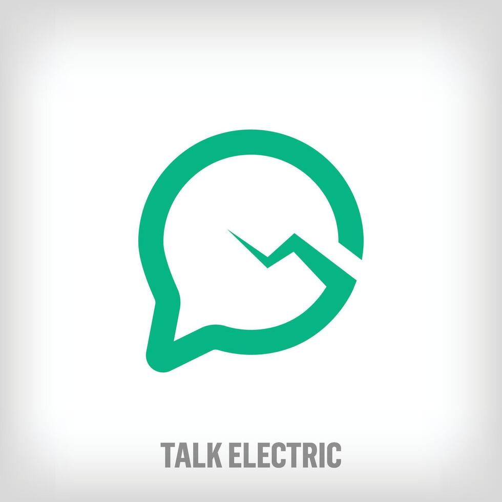 Energy lightning logo with creative speech bubble. Technology and dialogue logo template vector. vector