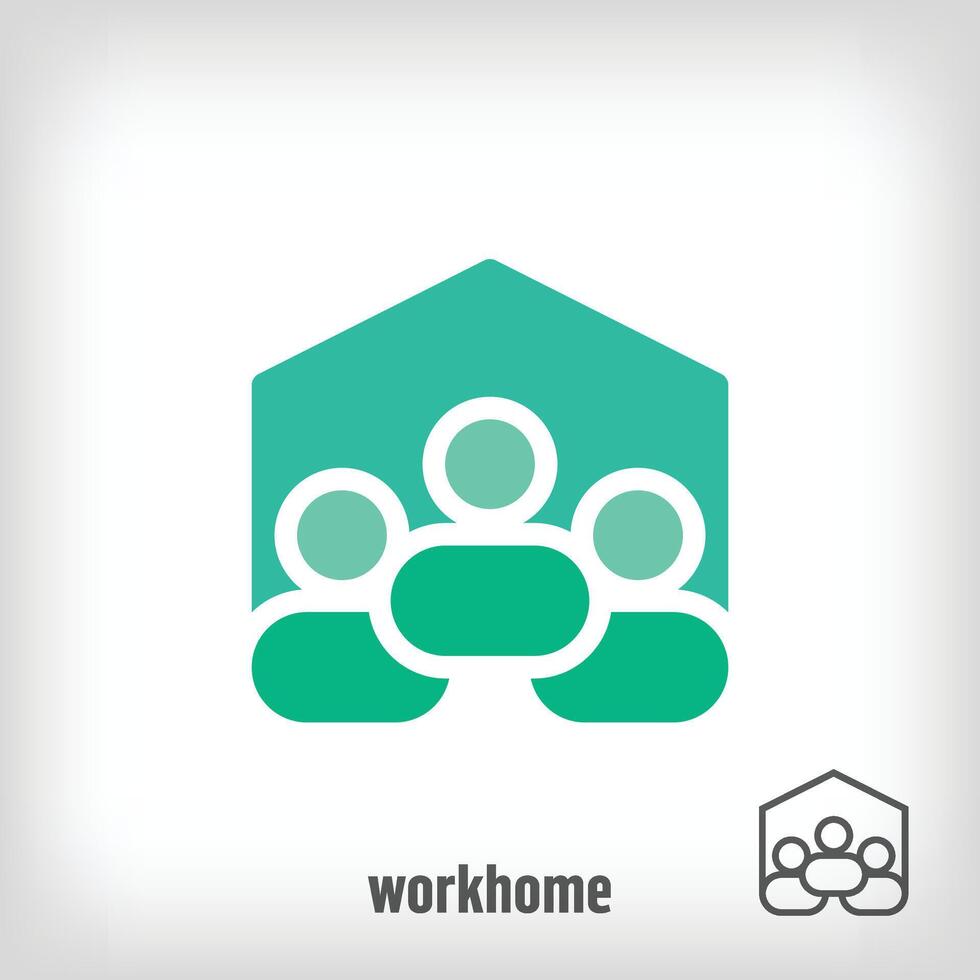 Creative home work life logo. Uniquely designed color transitions. Unity and family life logo template vector. vector