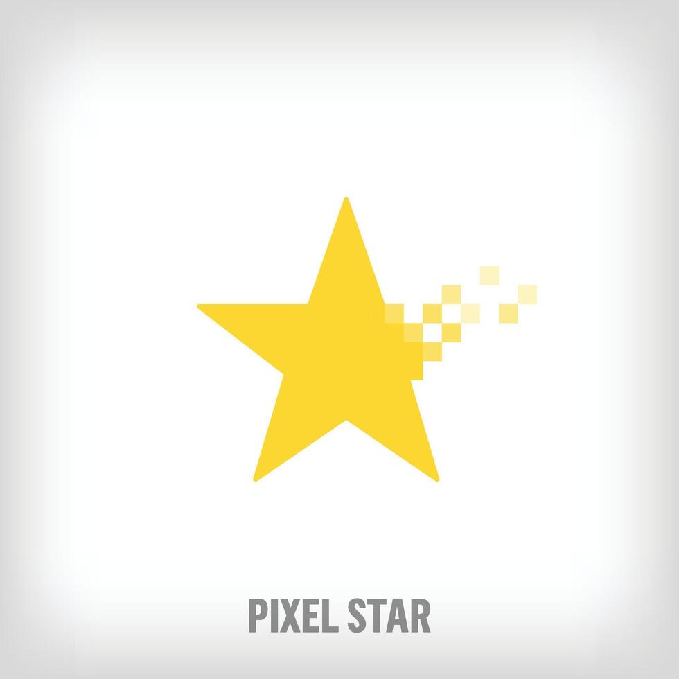 Creative pixelated star logo. Technological success logo template moving towards the top. vector. vector