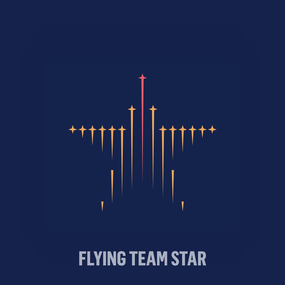 Flying star logo consisting of creative stars. Uniquely designed color transitions. Development and team vector logo template.