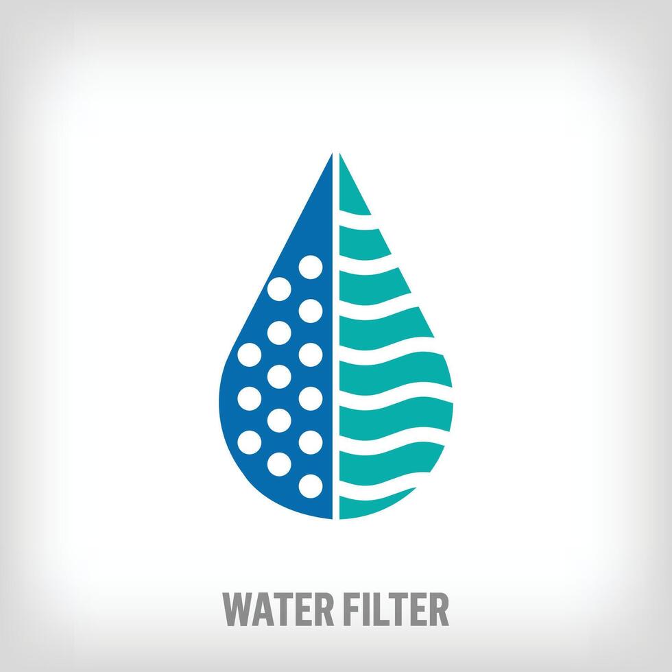 Creative water in filter logo. Uniquely designed color transitions. Ecological health and mineral logo template moving towards the top. vector. vector