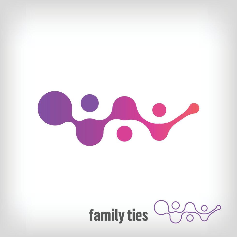 Creative family ties and teamwork design. Uniquely designed color transitions. Communication and family business logo template. vector. vector