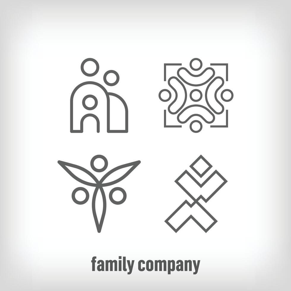 Creative people company logo. Uniquely designed linear transitions. Society, family and cooperation logo template vector. vector