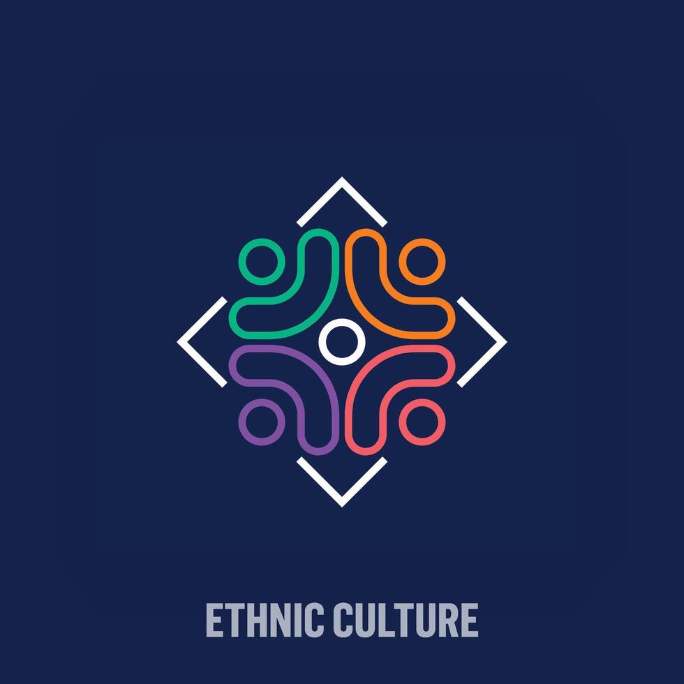 étnico cultura logo hecho de creativo humano líneas. únicamente diseñado color transiciones diversidad y cultura vector logo modelo.