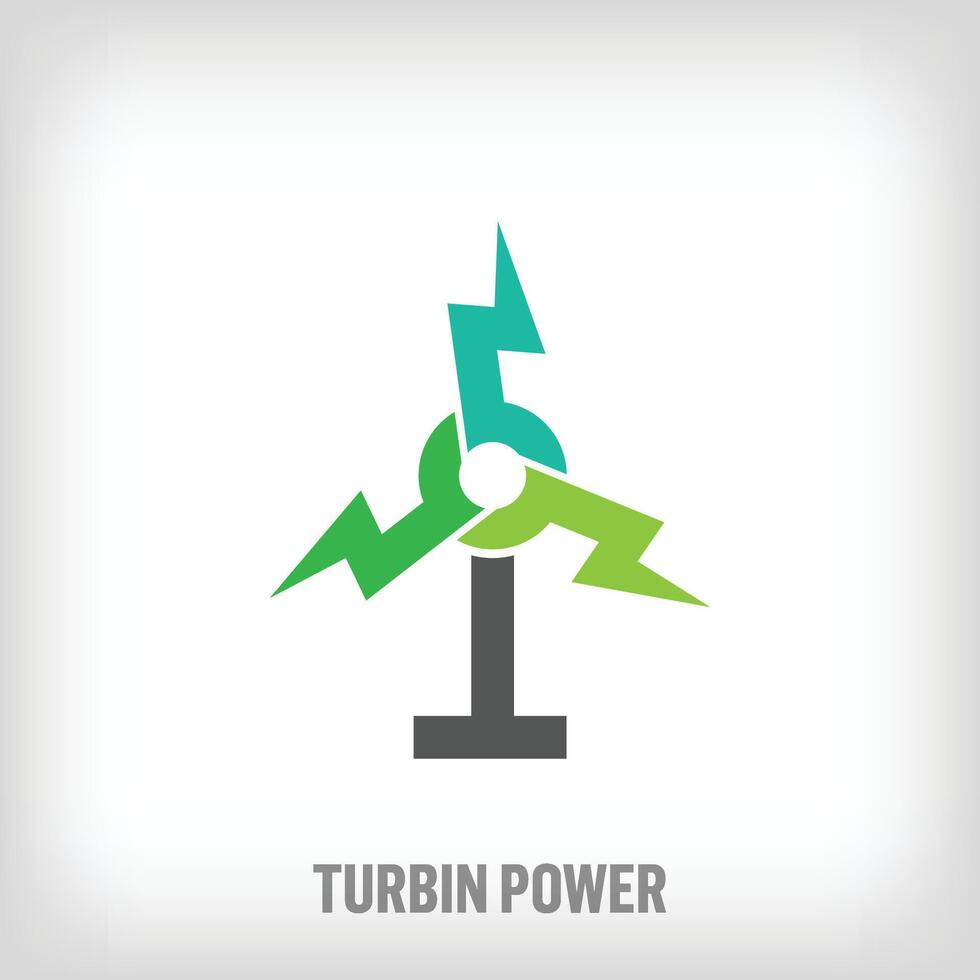 energía relámpago logo con creativo viento turbina. únicamente diseñado color transiciones tecnología y renovable energía logo modelo vector. vector