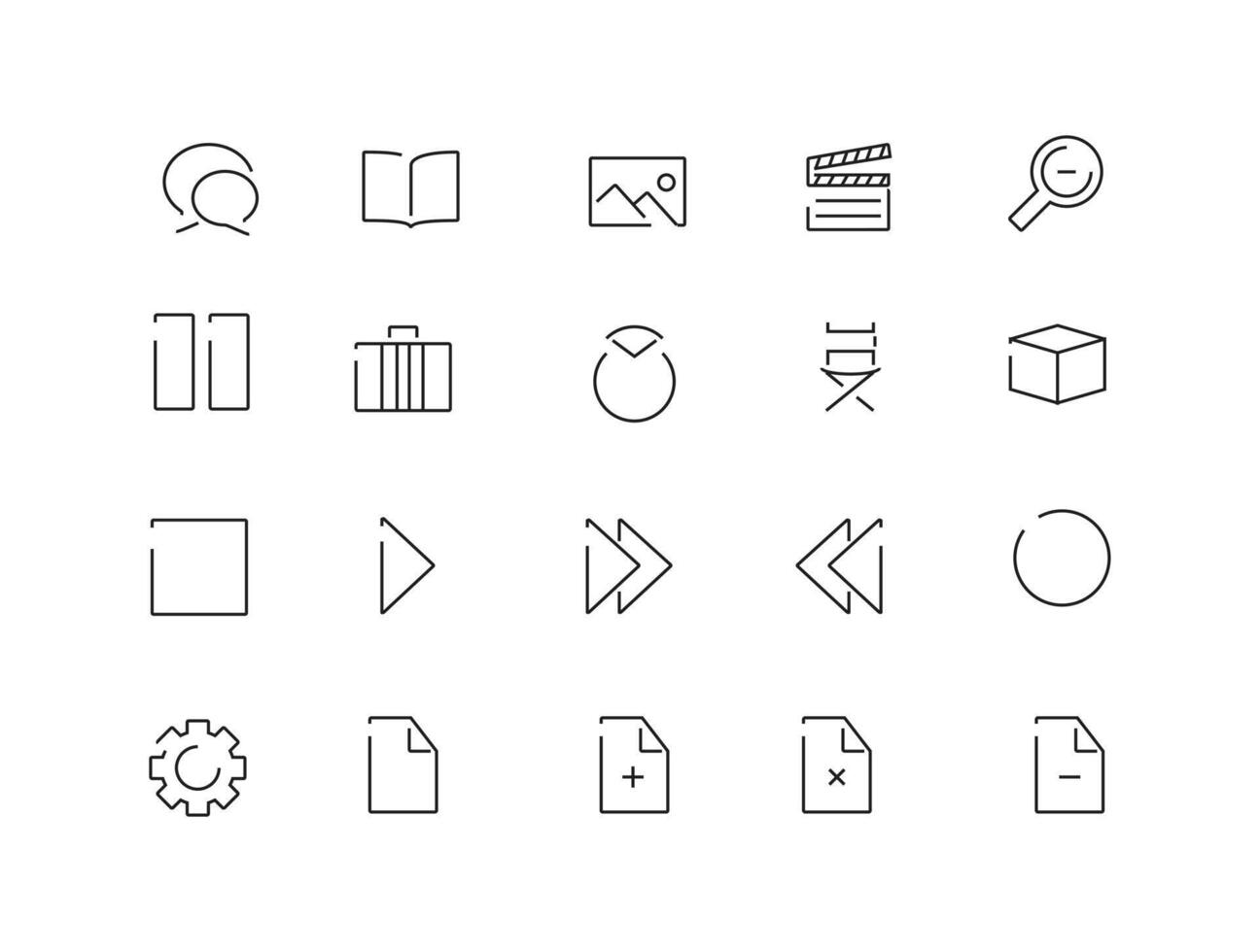 Set of line Multimedia icons vector