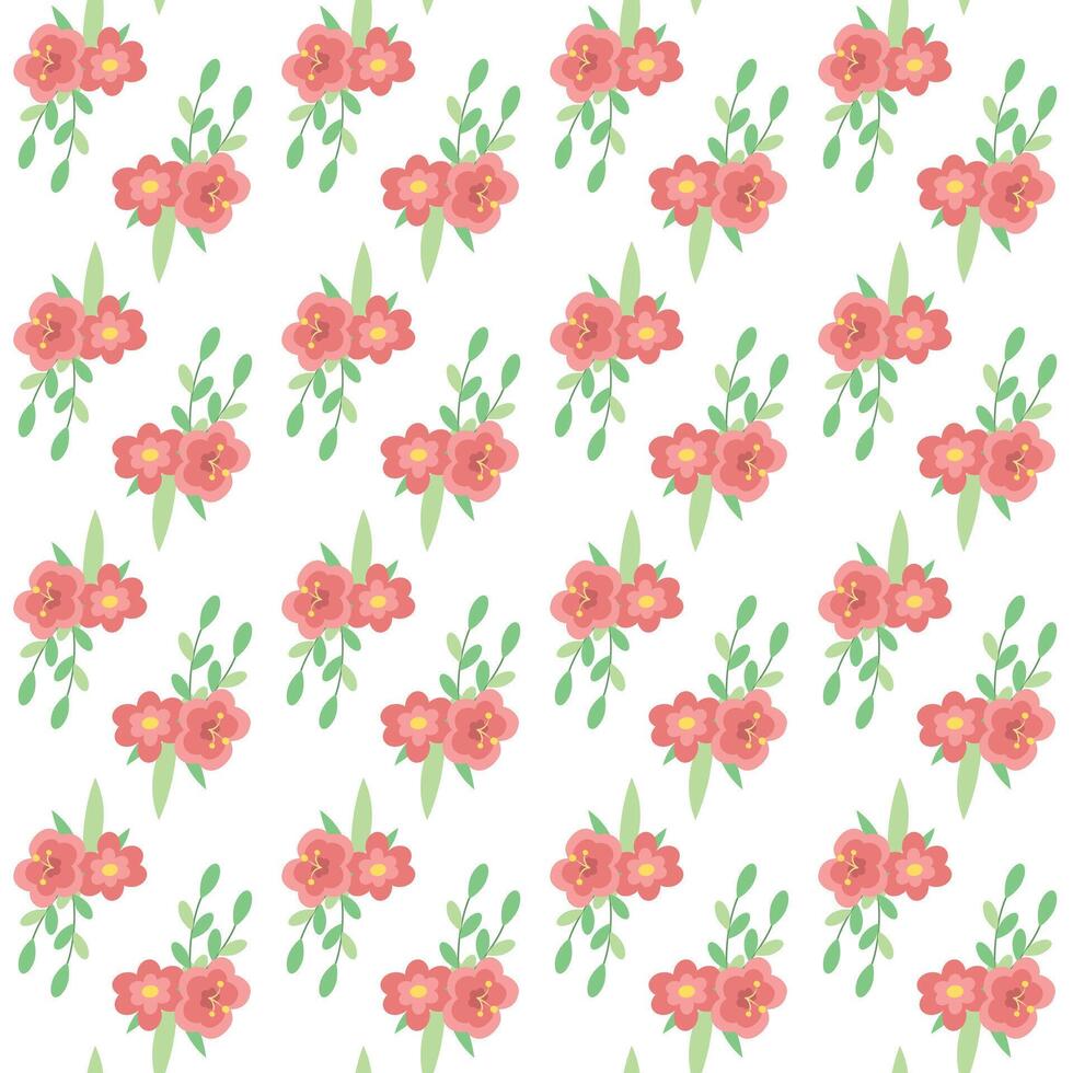 Cute spring seamless vector pattern with flowers
