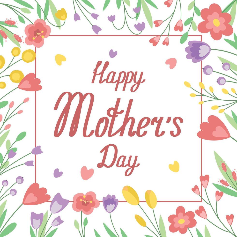 posters with flowers and letering for mother's day vector