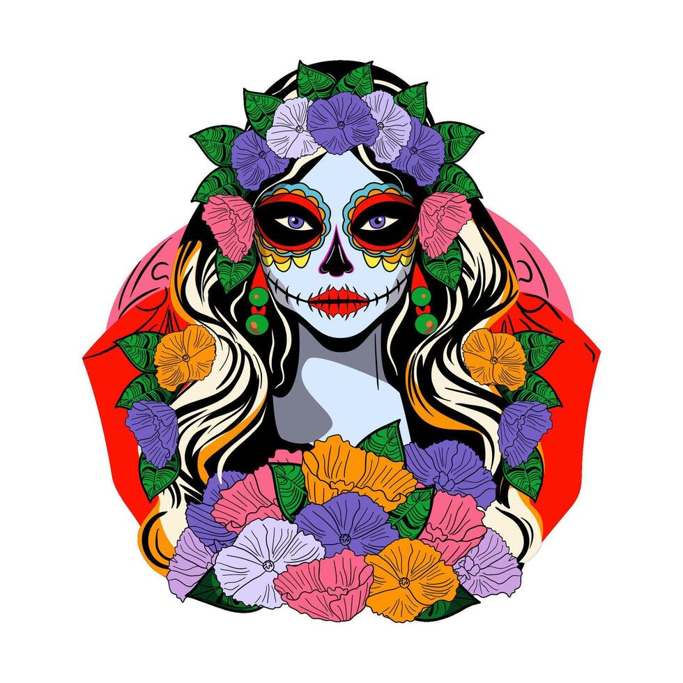 la catrina es el icono de día de el muerto vector