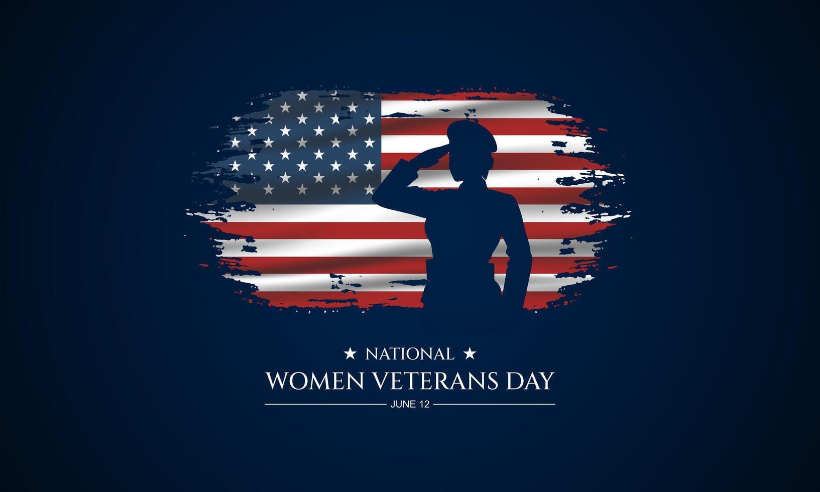 contento mujer veteranos día unido estados de America antecedentes vector ilustración