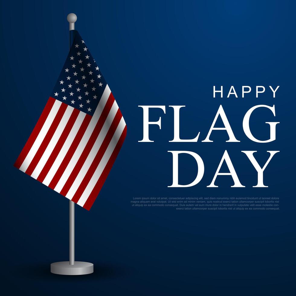 Happy Flag Day United States Of America June 14 Background Vector Illustration