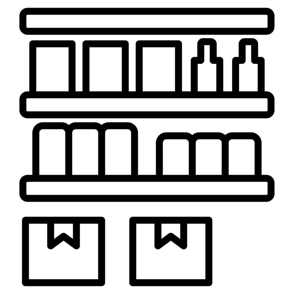 Shelf Stocking icon line vector illustration