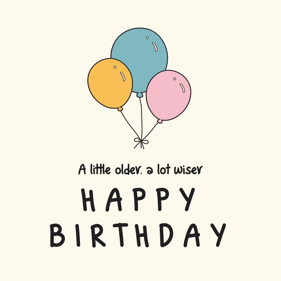Happy birthday card cute balloons illustration vector