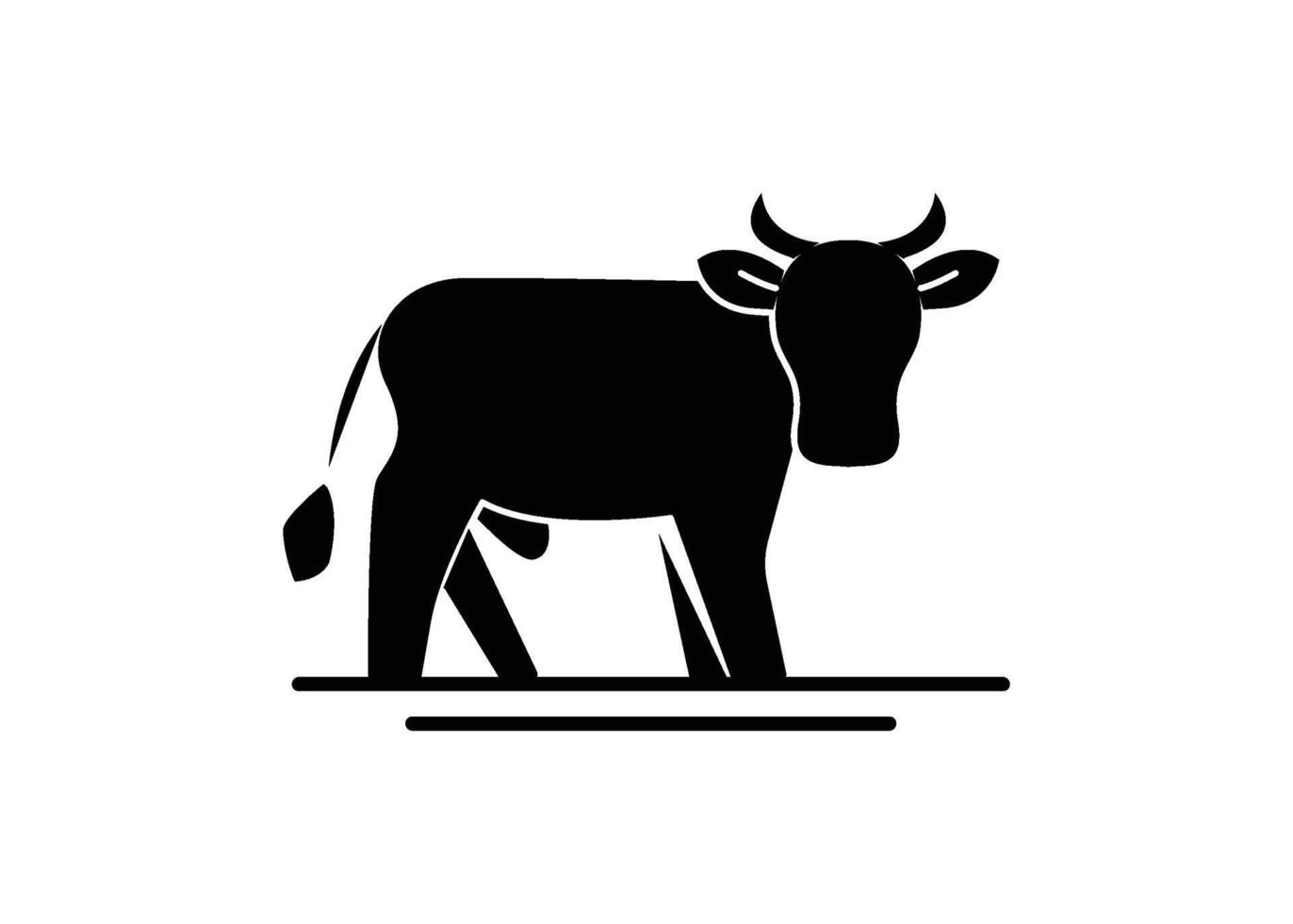 vaca silueta icono línea diseño modelo aislado vector