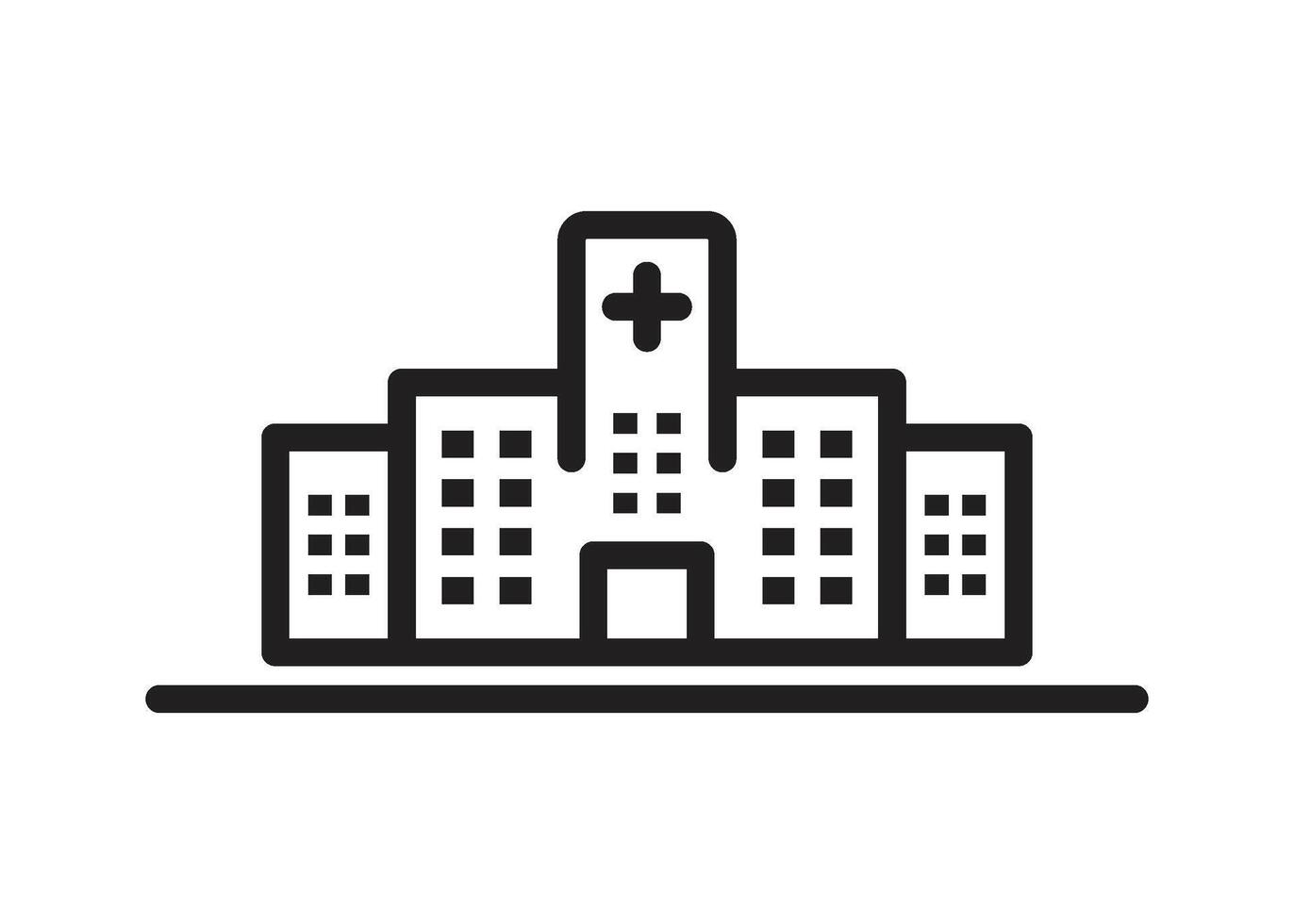 hospital icono línea diseño modelo aislado vector