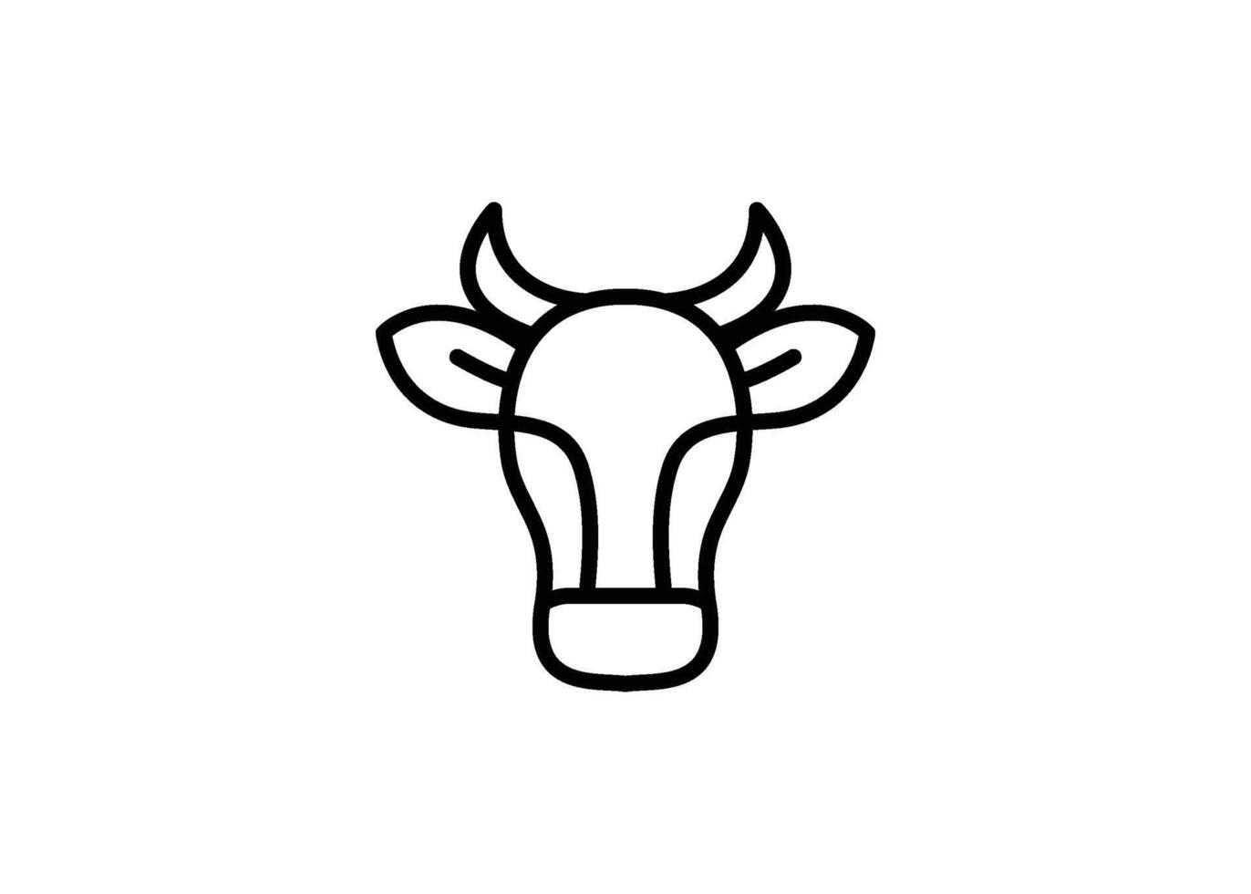 vaca cabeza icono línea diseño modelo aislado vector