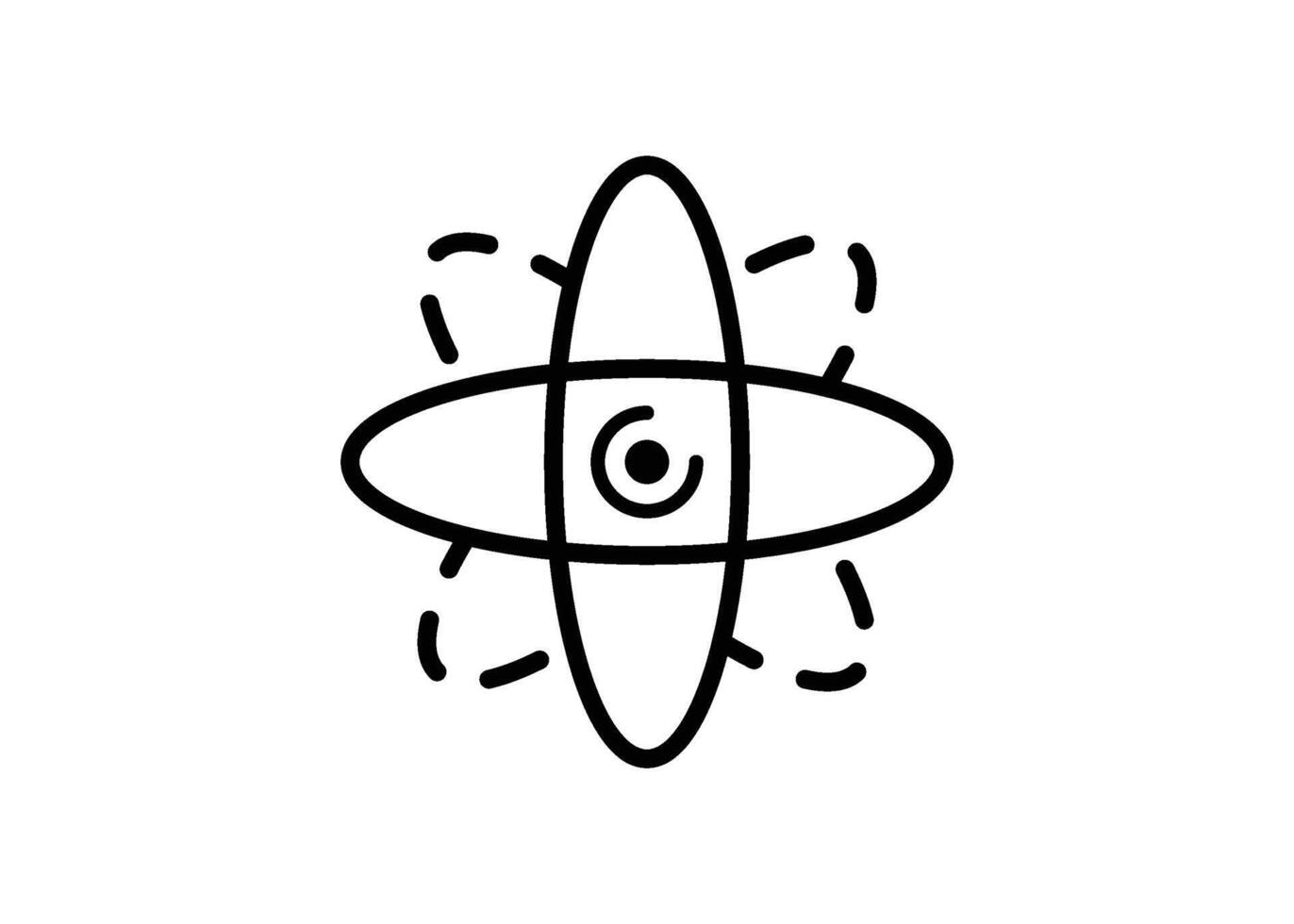 Atom science icon line design template isolated illustration vector