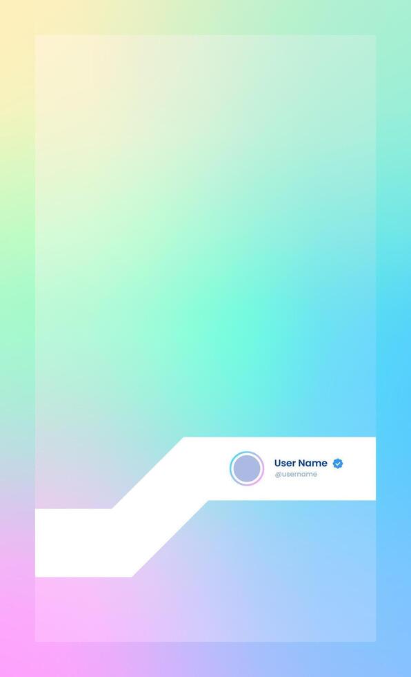 Vertical story template in gradient colors. Social media frame vector illustration.