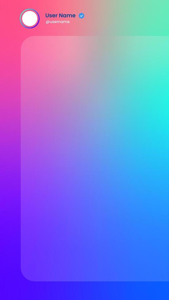 Vertical story template in gradient colors. Social media frame vector illustration.