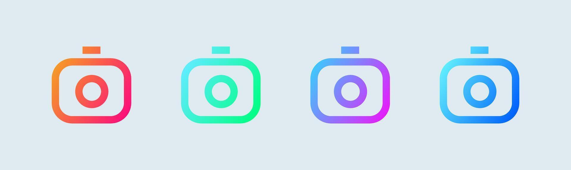 Camera line icon in gradient colors. Capture buttons signs vector illustration.
