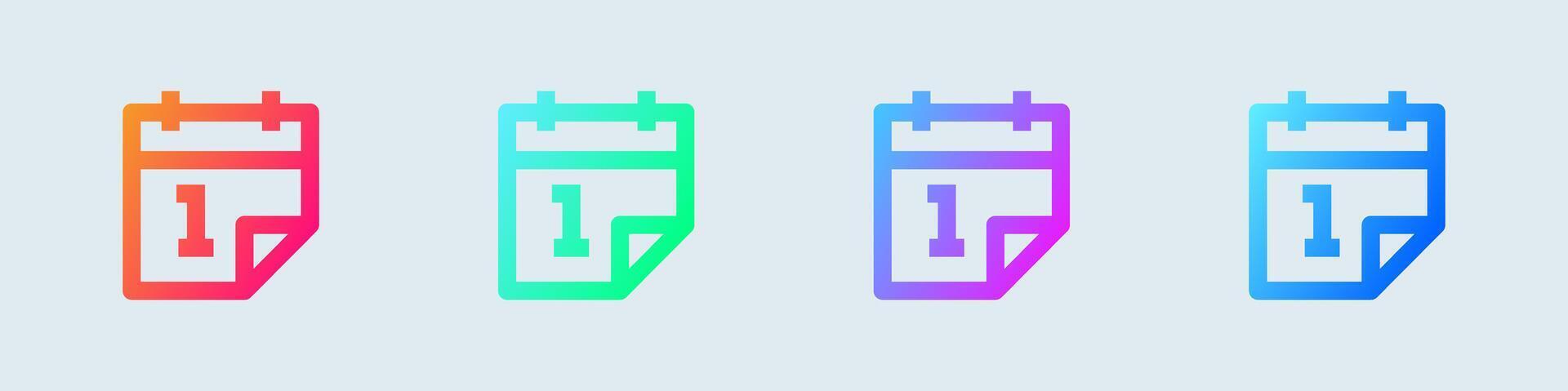 Event line icon in gradient colors. Calender signs vector illustration.