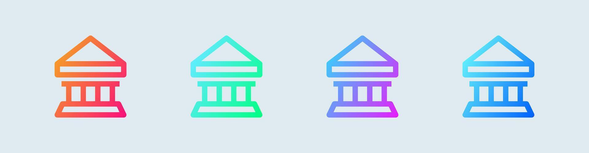 Bank line icon in gradient colors. Finance signs vector illustration.