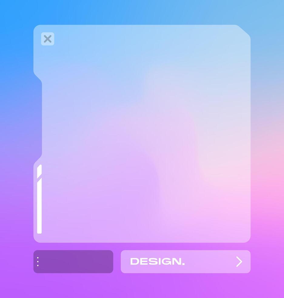 Futuristic square gradient background. Pop up window vector illustration.