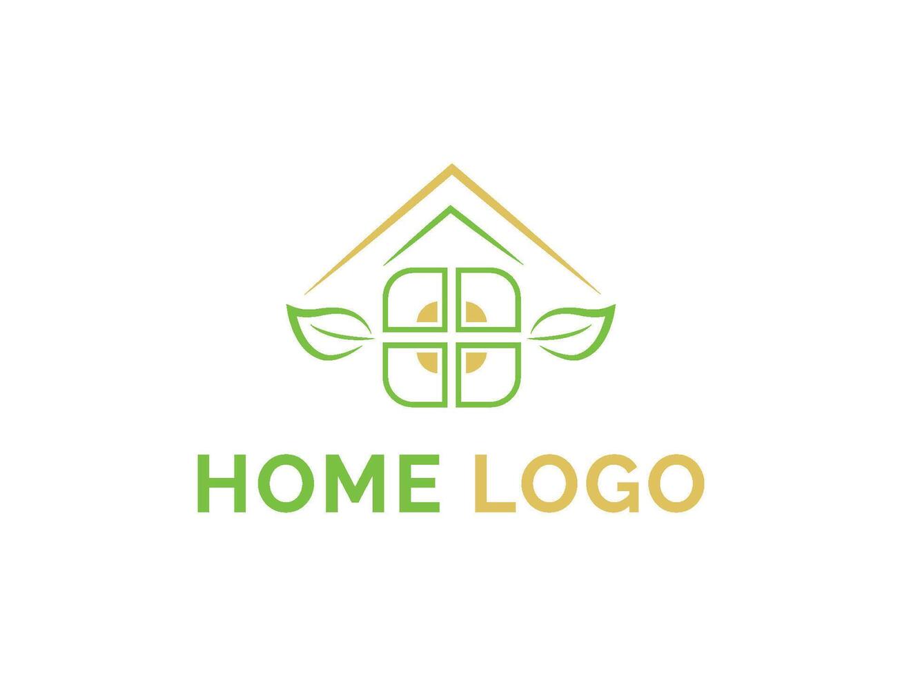 leaf house logo vector